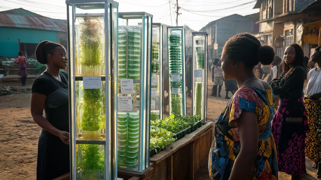 A barter market for microorganisms where environmentalists and farmers exchange fungi, data, and expertise.