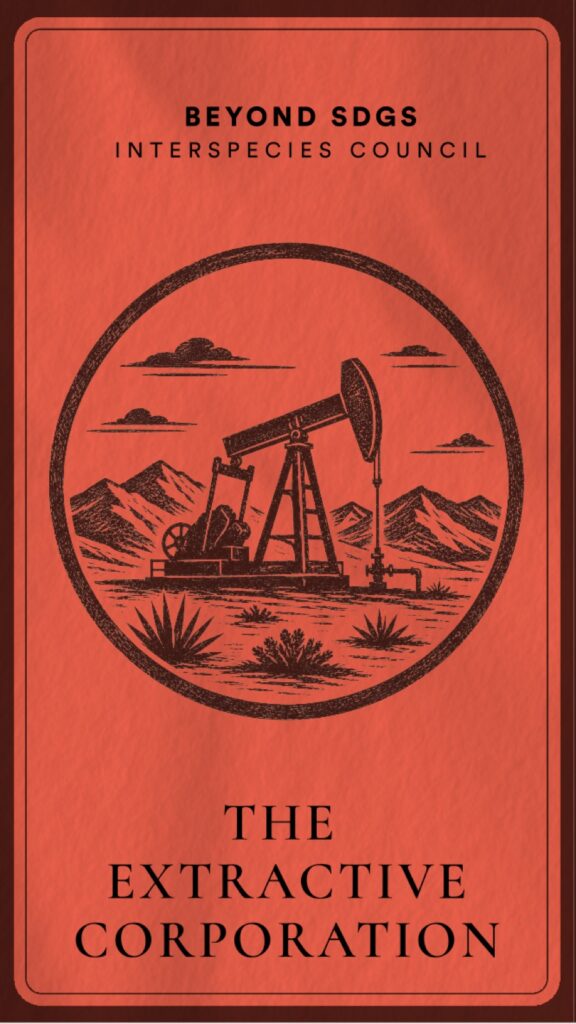The Extractive Corporation role card — institutions family of the deck