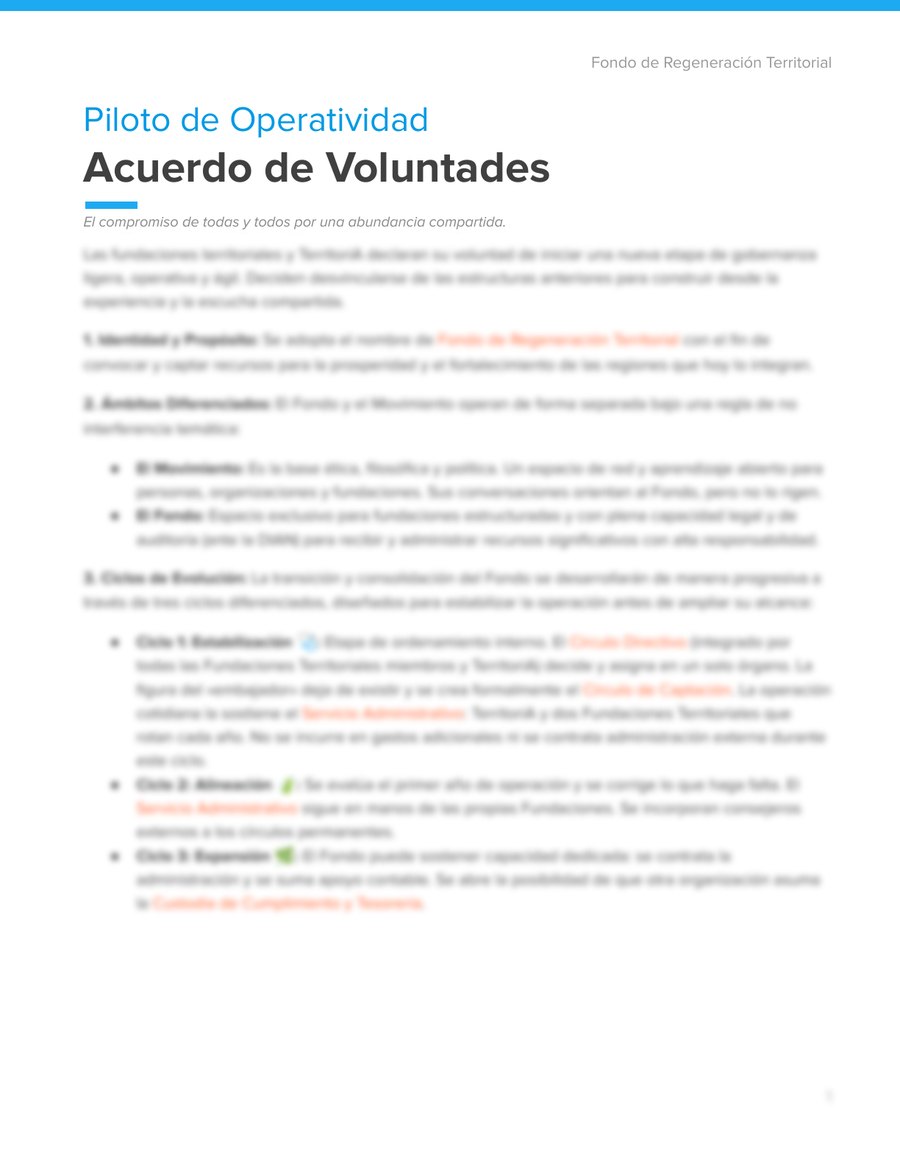 Portada del Acuerdo de Voluntades